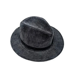 LL Canto Italian Designer Men's Velvet Fedora‎ Hat Grey